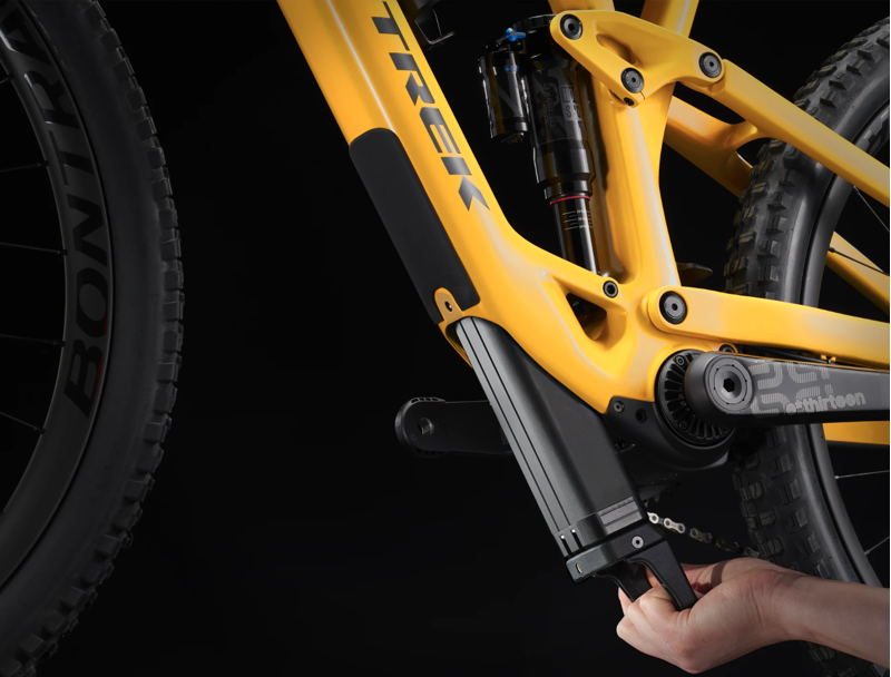 Trek Fuel Exe 9.8 GX AXS Electric Full Suspension Mountain Bike 2023 in Baja Yellow-6